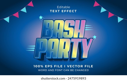 editable bash party text effect.typhography logo