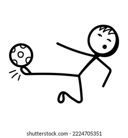 An editable basketball player stick figure, hand drawn icon 