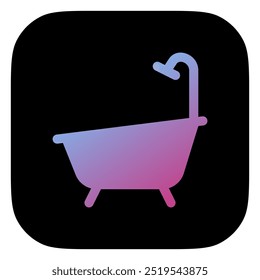 Bañera editable, icono de Vector de baño. Parte de una gran familia de iconos. Perfecto para interfaces de Web y App, presentaciones, infografías, etc