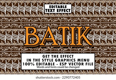 Efecto de texto indonesio BATIK editable