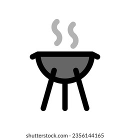 Pozo de barbacoa editable, icono del vector de parrilla. Parte de una familia de iconos grandes. Perfecto para interfaces web y de aplicaciones, presentaciones, infografías, etc