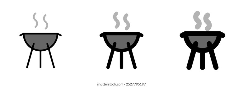 Pote de churrasco editável, ícone do vetor de grelha. Parte de uma grande família de conjuntos de ícones. Perfeito para interfaces web e app, apresentações, infográficos, etc