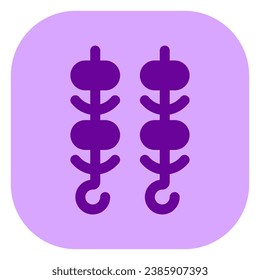 Bbq editable, kebab shish, icono vector satay. Parte de una familia de iconos grandes. Perfecto para interfaces web y de aplicaciones, presentaciones, infografías, etc