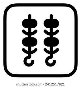 Editable bbq, shish kebab, satay vector icon. Part of a big icon set family. Perfect for web and app interfaces, presentations, infographics, etc