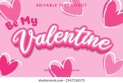 Editável Be My Valentine Text Effect com um fundo temático de Valentim