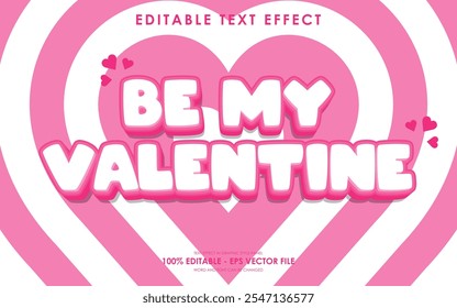 Editável Be My Valentine Text Effect com um fundo temático de Valentim