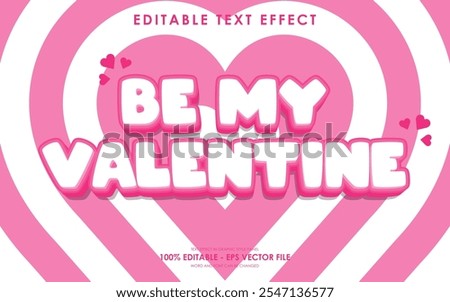 Editable Be My Valentine Text Effect with a Valentine's themed background