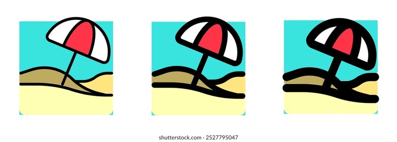 Editable beach umbrella vector icon. Part of a big icon set family. Perfect for web and app interfaces, presentations, infographics, etc
