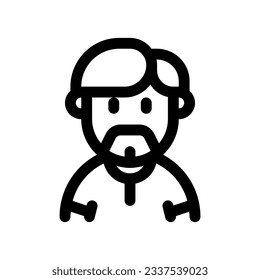 Editable beardy guy with sidecomb hairstyle avatar vector icon. User, profile, identity, persona. Part of a big icon set family. Perfect for web and app interfaces, presentations, infographics, etc