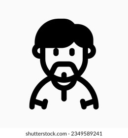 Editable beardy guy with sidecomb hairstyle avatar vector icon. User, profile, identity, persona. Part of a big icon set family. Perfect for web and app interfaces, presentations, infographics, etc