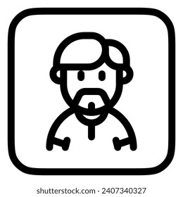 Editable beardy guy with sidecomb hairstyle avatar vector icon. User, profile, identity, persona. Part of a big icon set family. Perfect for web and app interfaces, presentations, infographics, etc