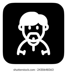 Editable beardy guy with sidecomb hairstyle avatar vector icon. User, profile, identity, persona. Part of a big icon set family. Perfect for web and app interfaces, presentations, infographics, etc