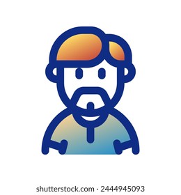 Editable beardy guy with sidecomb hairstyle avatar vector icon. User, profile, identity, persona. Part of a big icon set family. Perfect for web and app interfaces, presentations, infographics, etc