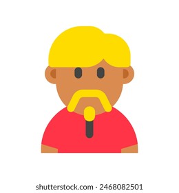 Editable beardy guy with sidecomb hairstyle avatar vector icon. User, profile, identity, persona. Part of a big icon set family. Perfect for web and app interfaces, presentations, infographics, etc