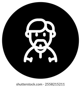 Editable beardy guy with sidecomb hairstyle avatar vector icon. User, profile, identity, persona. Part of a big icon set family. Perfect for web and app interfaces, presentations, infographics, etc