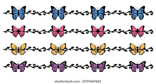 editable beautiful butterfly with swirls vector, perfect for elegant designs, decorations, and artistic projects. Ideal for nature, beauty, and ornamental themes