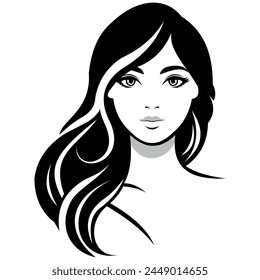 editable beautiful logo or female art for branding, sticker, or tattoo