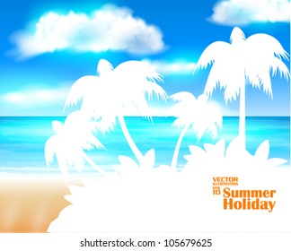 editable beautiful refreshing summer and beach vector design