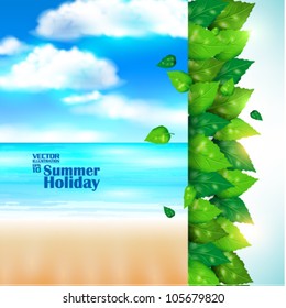 editable beautiful refreshing  summer and beach vector design