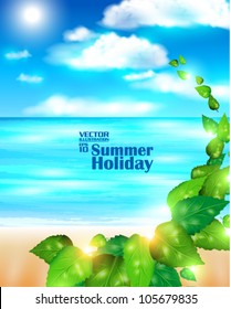editable beautiful refreshing summer and beach vector design