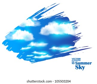 editable beautiful summer sky with clouds vector design