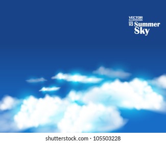 editable beautiful summer sky with clouds vector design