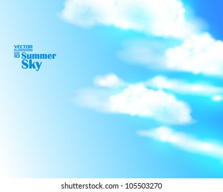 editable beautiful summer sky with clouds vector design