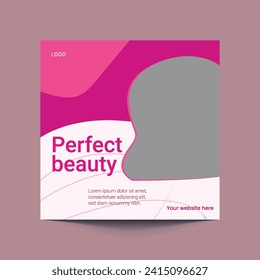 Editable Beauty Center Makeup Social media post Banner Square Flyer Template Design