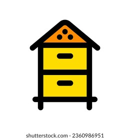 Icono de vector de caja de abejas editable. Agricultura de abejas, colmenas, colmenas. Parte de una familia de iconos grandes. Perfecto para interfaces web y de aplicaciones, presentaciones, infografías, etc