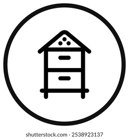 Editable bee box vector icon. Bee farming, apiary, behives. Part of a big icon set family. Perfect for web and app interfaces, presentations, infographics, etc