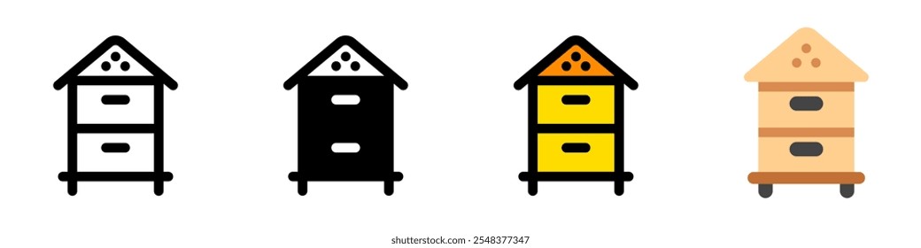 Icono de Vector de caja de abeja editable. Abejería, colmenares, colmenas. Parte de una gran familia de iconos. Perfecto para interfaces de Web y App, presentaciones, infografías, etc