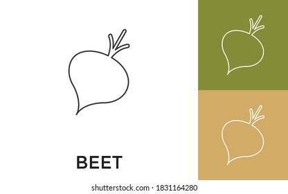 Editable Beet Thin Line Icon with Title. Useful For Mobile Application, Website, Software and Print Media.