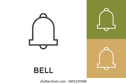 Icono de Campana editable con título. Útil para aplicaciones móviles, sitio web, software y medios impresos.