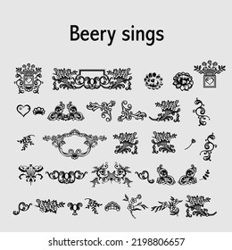 Editable berry sings. Eps 10. 