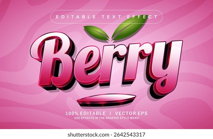 editable berry vector text effect with modern style design