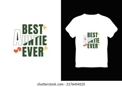 editable best auntie ever modern minimal tshirt design vector 