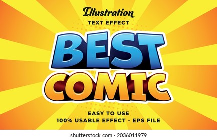 editable best comic vector text effect with modern style design