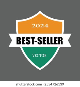 Editable Best Seller Emblem Vector with Bold Typography for Business Branding, Website Design, and Sales Campaigns