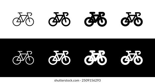 Bearbeitbares Fahrrad, Vektorsymbol. Fahrzeuge, Transport, Reisen. Teil einer großen Ikone-Set-Familie. Perfekt für Web- und App-Schnittstellen, Präsentationen, Infografiken usw.