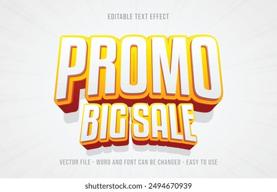 Editable big sale 3d text effect template