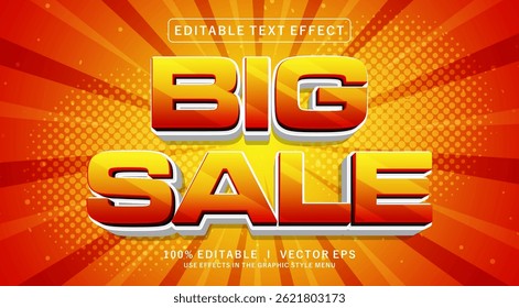editable big sale vector text effect with modern style design