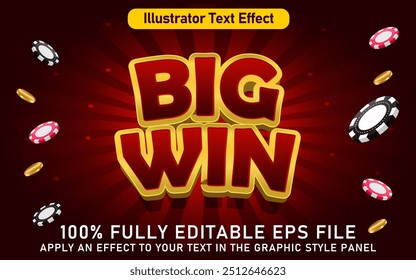 EDITABLE BIG WIN TEXT EFFECT EPS FILE