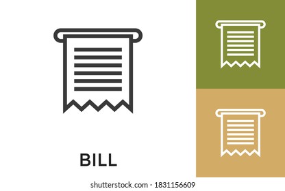 Editable Bill Icon with Title. Useful For Mobile Application, Website, Software and Print Media.