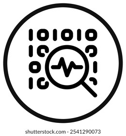Editable binary, data, analysis vector icon. AI technology, artificial intelligence, computer. Part of a big icon set family. Perfect for web and app interfaces, presentations, infographics, etc