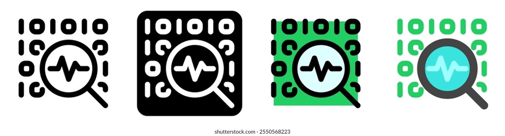 Editable binary, data, analysis vector icon. AI technology, artificial intelligence, computer. Part of a big icon set family. Perfect for web and app interfaces, presentations, infographics, etc