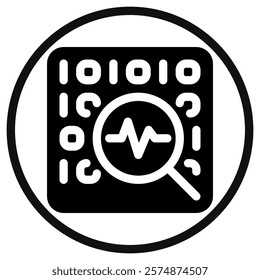 Editable binary, data, analysis vector icon. AI technology, artificial intelligence, computer. Part of a big icon set family. Perfect for web and app interfaces, presentations, infographics, etc