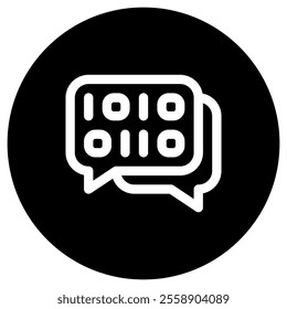 Editable binary language, message vector icon. AI technology, artificial intelligence, computer. Part of a big icon set family. Perfect for web and app interfaces, presentations, infographics, etc