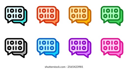 Editable binary language, message vector icon. AI technology, artificial intelligence, computer. Part of a big icon set family. Perfect for web and app interfaces, presentations, infographics, etc