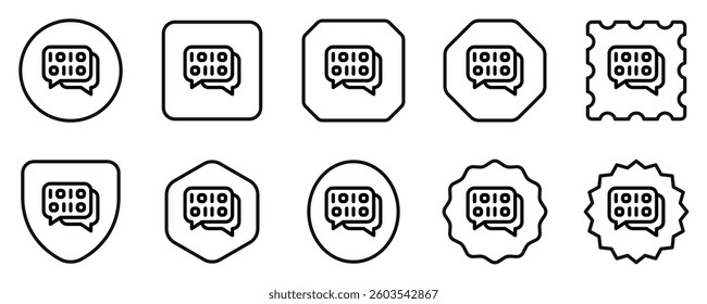 Editable binary language, message vector icon. AI technology, artificial intelligence, computer. Part of a big icon set family. Perfect for web and app interfaces, presentations, infographics, etc