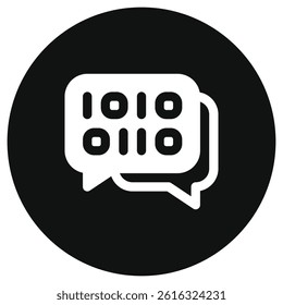 Editable binary language, message vector icon. AI technology, artificial intelligence, computer. Part of a big icon set family. Perfect for web and app interfaces, presentations, infographics, etc